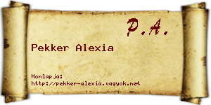 Pekker Alexia névjegykártya